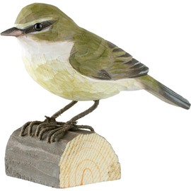WILDLIFEGARDEN Wildlife Garden WG432 DecoBird Zilpzalp - Hand Carved Decorative Wooden Bird - Small European Birds