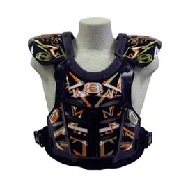 HRP Flak Jak IMS RC Motocross Chest Protector Black Orange Gold Roost Deflector (Adult-medium (125-145 lbs))