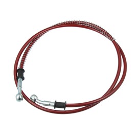 VekAuto 140cm 55.12" Motorcycle Braided Brake Clutch Oil Hoses Pipe Red Auto Accessories