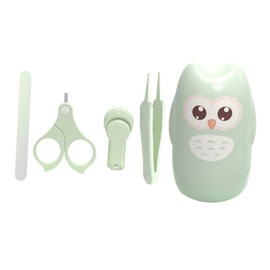 Healeved 1set Nail Care Kit Boy Girl Grooming Clipper Scissors Tweezers File Cute Owl Design Safe Portable Tools for Newborns Toddlers