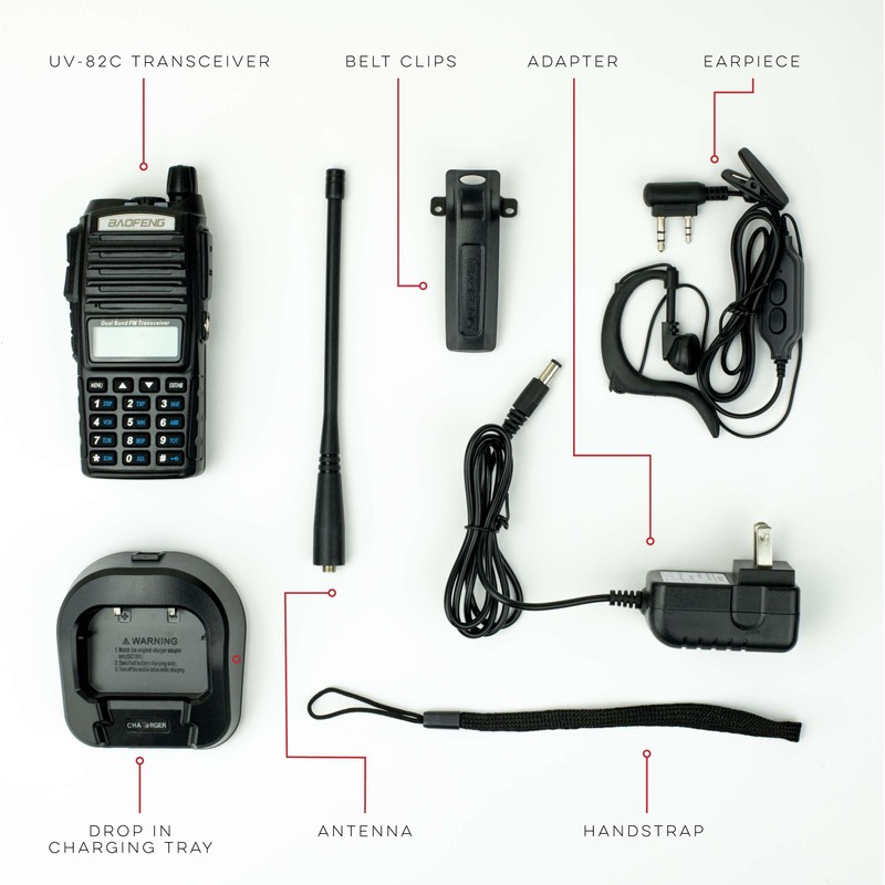 BaoFeng UV-82C Dual-Band 136-174/400-520 MHz FM Ham Two-Way Radio, Transceiver,