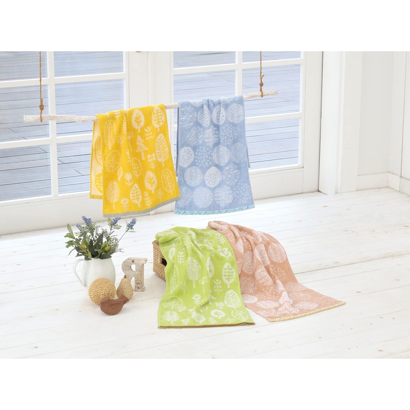 Kosugizen Jacquard Face Towels, Natural, 13.4 x 31.5 inches (34