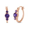 14k Rose Gold Over Sterling Silver Round Cut Simulated Amethyst