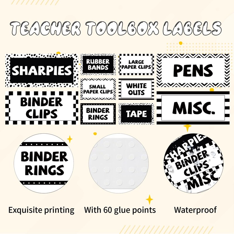 42 Pieces Teacher Toolbox Labels Tool Box Storage Label Classroom