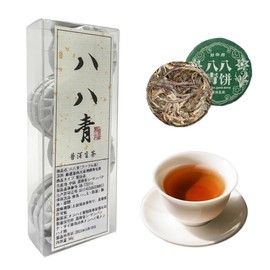 Pu'er Tea, Puerh Tea, Hachihachi Green Mochi, Chinese Tea, Yunnan Leafy Tea, Chahei, Diet Support Tea, Raw Tea, Additive-free, Premium Old Tree Tea, 12 Pieces