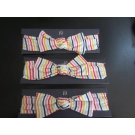 Gap Baby Girl's Hair Multi Color Stripes Knit Headband Bow Age 6-36 Months Elastic