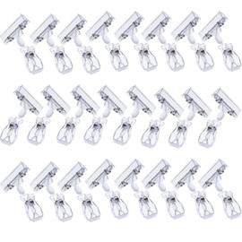 25 Pack Plastic Rotating Sign Holder Merchandise Sign Clip Display Clip Holder Stand, Clear