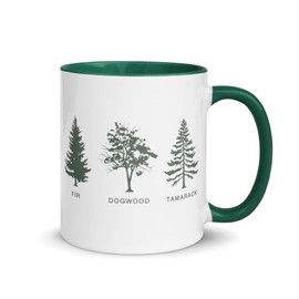 Subtle Tree Anti Trump Mug with Color Inside, Fir Dogwood Tamarack