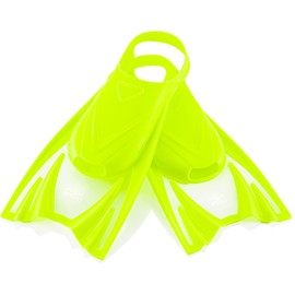 Aqua Speed Short Swimming Fins for Children, Training Fins for Girls, Boys, Short Fins Training, Swim Fins, Rubber Fins, Swimming Training, Yellow, Size 25-29 (S) I Frog