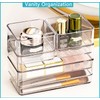 7 PCS Stackable Clear Drawer Organizer, Vanity Drawer Organizer Trays,