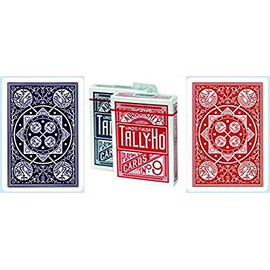 Tally Ho No.9 Fan Back Playing Cards 12 Deck Bundle (6 RED & 6 Blue)