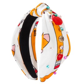 Gosuoa Teacher Headbands for Women, Teacher Appreciation Gifts Pearl Rhinestone knotted headband, Teacher Accessories Back to School Headband