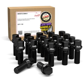 Wheel Accessories Parts 20 Pcs M14 x 1.5 Thread Ball Seat Lug Bolt Black Finish 33mm Shank Length 17mm Hex fits Mercedes-Benz CL-Class G-Class ML-Class S-Class S-Class AMG SL-Class