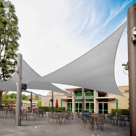 Royal Shade 25' x 25' x 25' Grey Triangle Sun Shade Sail Order to Make RSTAPRT14, UPF50+ 95% UV Blockage, 200GSM Commercial Standard Heavy Duty, 3 Years Warranty (We Make Custom Size)