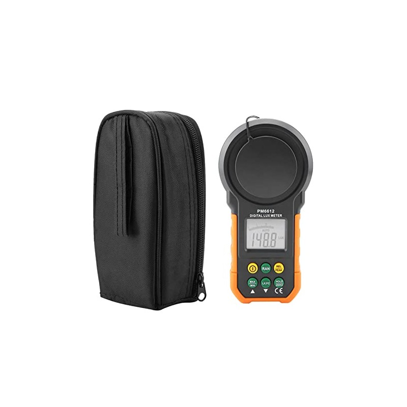 Akozon Luxómetro Digital PM6612, Medidor de Lux Pruebas Ambientales Iluminómetro