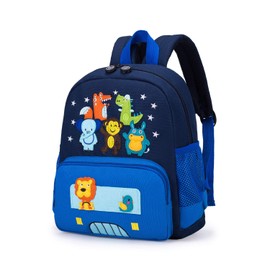 willikiva Cute Zoo Small 3D Backpack Boys Girls Toddler Backpack Waterproof Preschool, blue