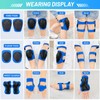 Lafefe 6PCS Blue Kids Protective Gear Set Knee Elbow Wrist
