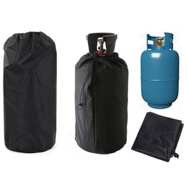 Gas Tank Cover, 31 x 59 cm Gas Tank Cover, 210D Oxford Fabric Gas Bottle Protective Cover, Gas Bottle Grill Cover, Propane Tank Cover with Drawstring, Ventilated, Waterproof, UV Protection, Fireproof,