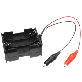 LBTODH 2Sets 6X 1.5V Battery Holder with T Type Wired Battery Alligator Clip Standard Snap Connector kit 9V Thicken Plastic Battery Case