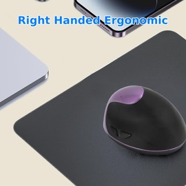 ASHATA Ratón Ergonómico para Diestros, dpi Ajustable, Ratón Vertical Inalámbrico 2,4G para PC, Portátil, Tableta con Conectividad USB (Púrpura)