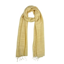 Humble Hilo Silk Blend Scarf Solid Colors Long Silk Neck Scarf for Women Large Pashmina Wrap (Butter Yellow)
