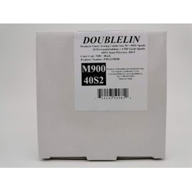 DOUBLELIN Sewing Thread Combo, 30pcs Size M, Style M prewound Bobbin + 4 spools top Thread, 900C Black Color, 40S/2 34wt Spun Polyester (Size M, 900 Black)