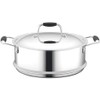 NutriChef Steamer Insert with Lid-PFOA/PFOS Free Stainless Steel Stain-Resistant Kitchen