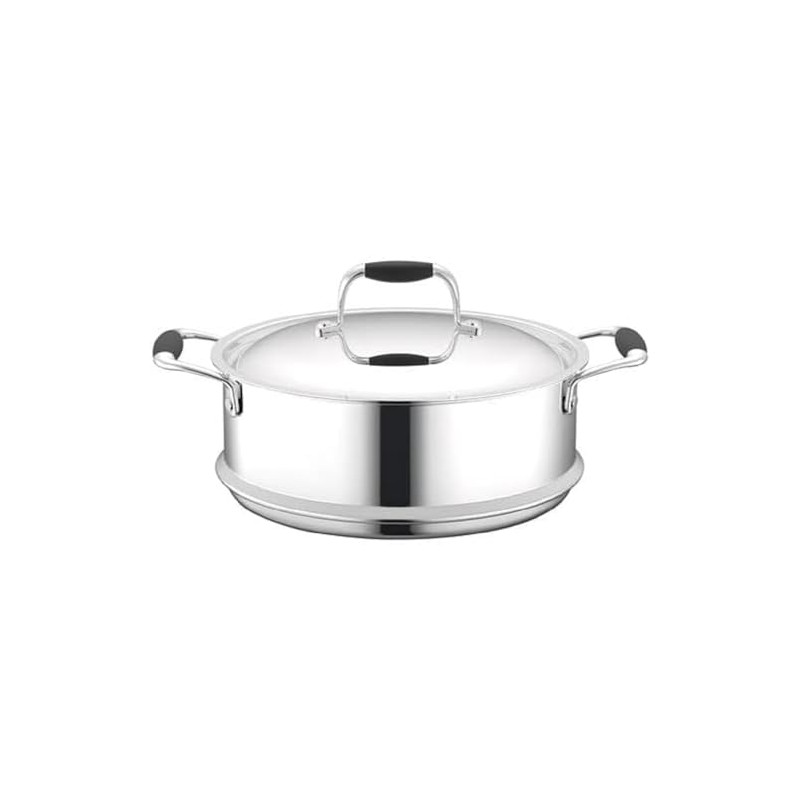NutriChef Steamer Insert with Lid-PFOA/PFOS Free Stainless Steel Stain-Resistant Kitchen