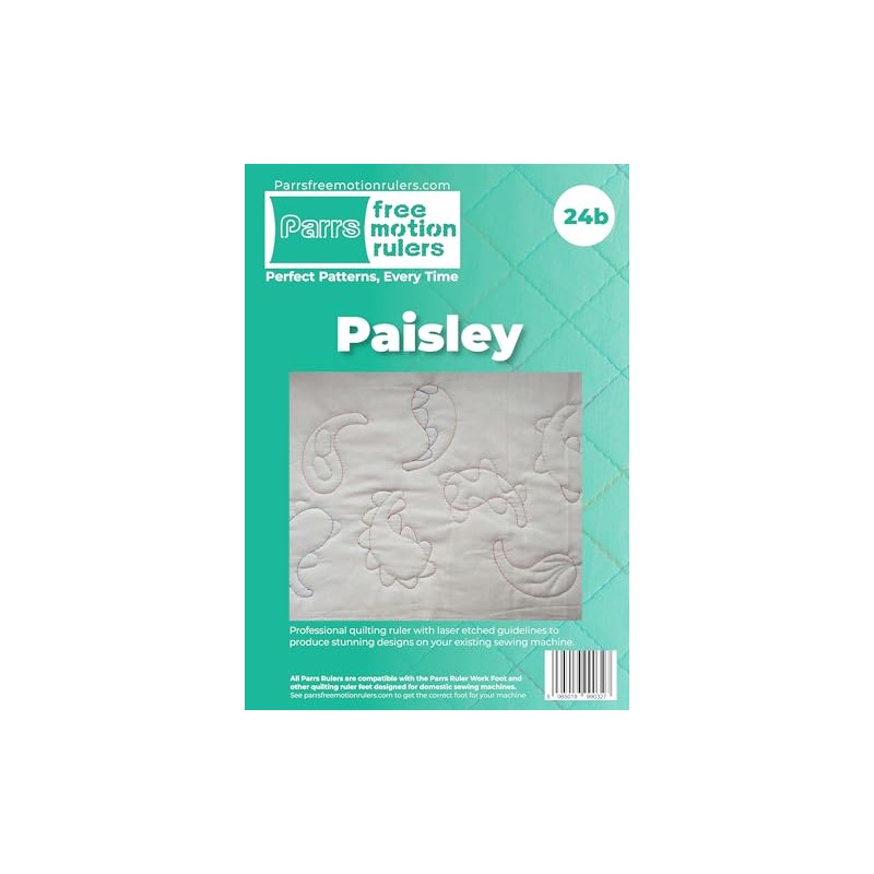Parrs Paisley Free Motion Quilting Ruler for Domestic Machines