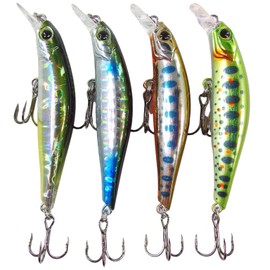 momolures - ULTIMA ARTIST SWIMMER 60mm Sinking Minnow for LRF, Bass, Seabass, Pike, Trout, Salmon lure fishing (4 Pieces Assort #02)