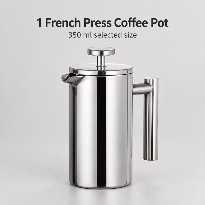 350mL Double-Wall 304 Stainless Steel French Press Coffee Maker with