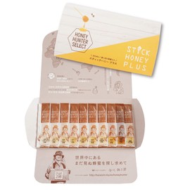 Mealmy Stick Honey Plus Honey Specialty Store, Kanichi Shoten, Individual Packaging (10 Types of Domestic Honey, 0.3 oz (8 g) x 10 Bottles)