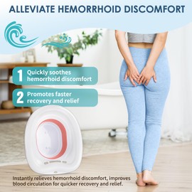 Soothic Sitz Bath for Toilet Seat Postpartum Care and Hemorrhoids - Yoni Steam Seat - Foldable Bidet BPA Free - Portable Basin for Epsom Salt Soak - Rose Pink