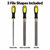 3-Piece Wood File Set – Carbon Steel Rasp Tools with