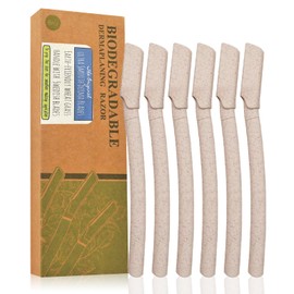 THIS HIPPIE GIRL Dermaplaning Tool - Face Razors for Women, Eyebrow Razor & Face Shaver for Women, Facial Hair Removal for Women, Plastic-Free Biodegradable Dermaplane Razor for Women Face, 6 pc