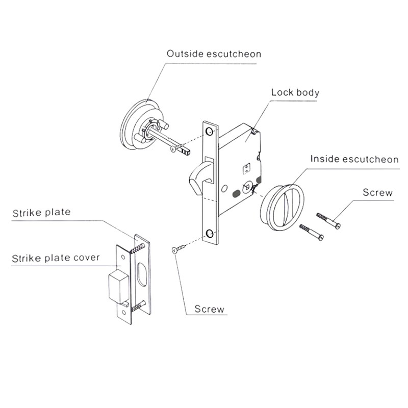 CCJH Invisible Sliding Barn Wood Door Pocket Door Handle Lock