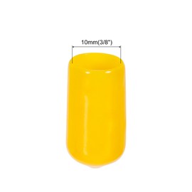 sourcing map Pack of 50 Rubber End Caps 10 mm PVC Vinyl Plastic Protective Caps Cover for Screws Bolts Threaded Metal Rods Electric Cable Wire Ropes Bowden Cable Round Pipe Fence Posts, Yellow