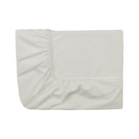 Essix Home Collection Fitted Sheet, Percale 80 Thread Count, Meringue, 90 x 200 cm