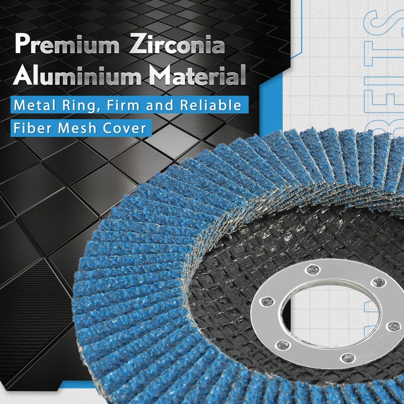 ERNITES Flap Discs 115mm, 12 Pack Mixed Grit 40/60/80/120 Zirconia