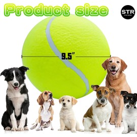 Giant Dog Tennis Ball 9.5 Inch – Large Inflatable Pet Toy for Dogs, Outdoor & Indoor Chew and Play Ball for Small, Medium, and Large Dogs