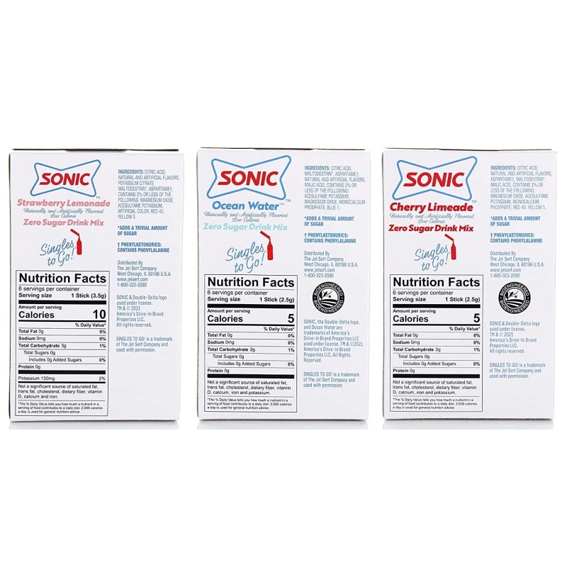 SINGLES TO GO! Sonic Singles To Go Drink Mix Variety