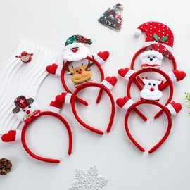 Christmas Headband Decorations for Parties & Small Gifts - lf1065 One Size / fg-s-02 Checkered Snowman 10ea