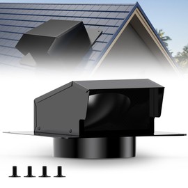 8 Inch Rooftop Exhaust Vent Cap - Heavy Duty Steel Roof Vent Cap with Damper, Roof Dryer Vent for Bathroom, Kitchen, Attic, Removable Roof Vents Featuring High Airflow Ventilation System