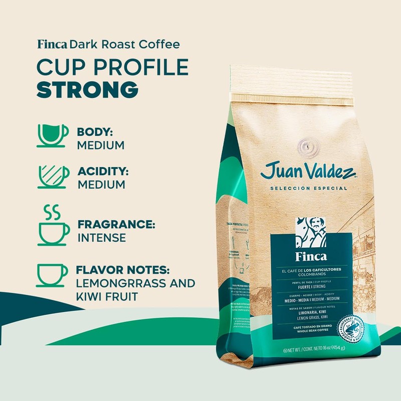 Juan Valdez Finca Whole Bean Coffee, Dark Roast 16 OZ