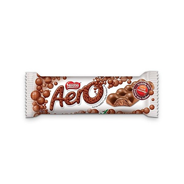 Nestle Aero Chocolate Bars | 24 x 42gram bars | Imported from Canada (Milk Chocolate)