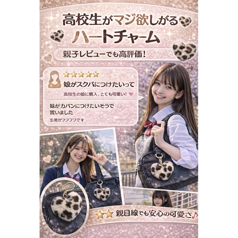 [mental & body cota] Kogal Merchandise Leopard Print Tail Keychain