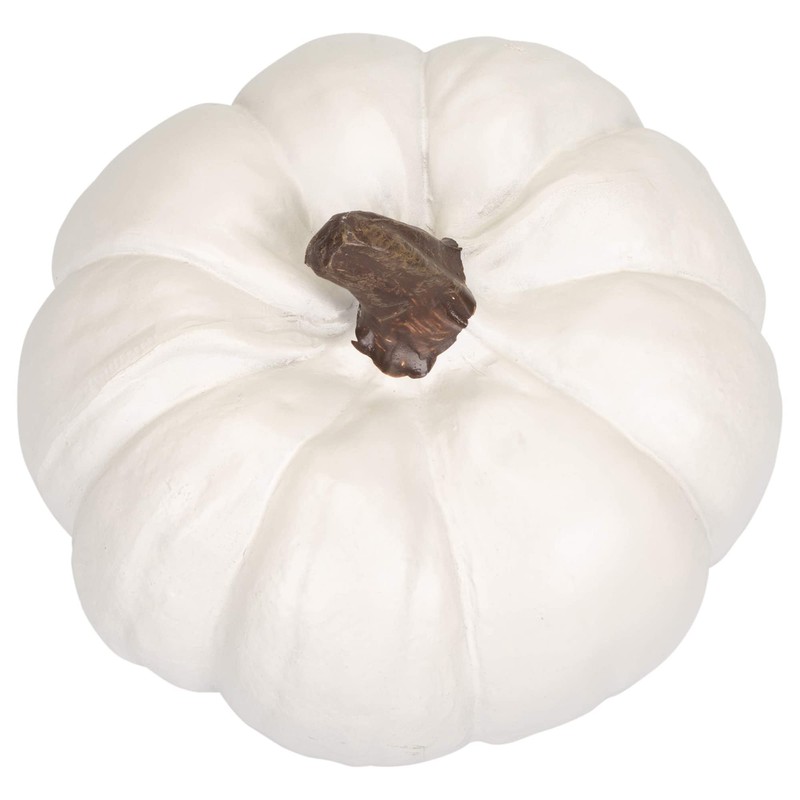Elanze Designs Classic White 6 inch Resin Harvest Decorative Pumpkin