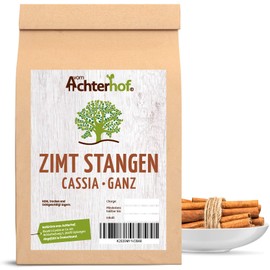 Achterhof Cassia Cinnamon Sticks 100 g | Whole Cinnamon Sticks in Rolled Cinnamon Tree Bark 8 cm | for the Perfect Cinnamon Aroma in Dessert Foods, Baked Goods, Mulled Wine or Main Courses