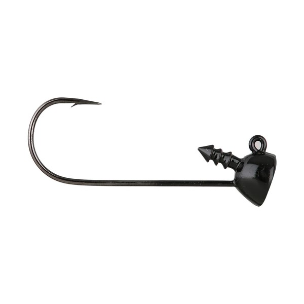 BUCKEYE Lures Spot Remover Jig Head with Nickel Ultra-Point Hook for Soft Plastic Bass Fishing Baits, 5 Pack, Black, 3/16 oz