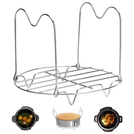 Rejilla para vaporizador con asas compatible con accesorios de olla instantánea, 3 cuartos de galón y 5 cuartos de galón, estante de vapor de alambre para olla de presión, ideal para levantar